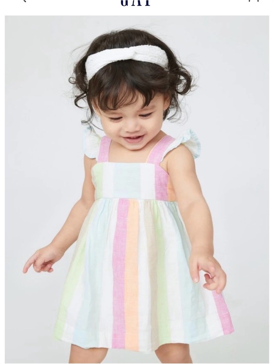 GAP Other - GAP Baby Pastel Striped Sundress in Mint, Pink, Peach Size 12-18M